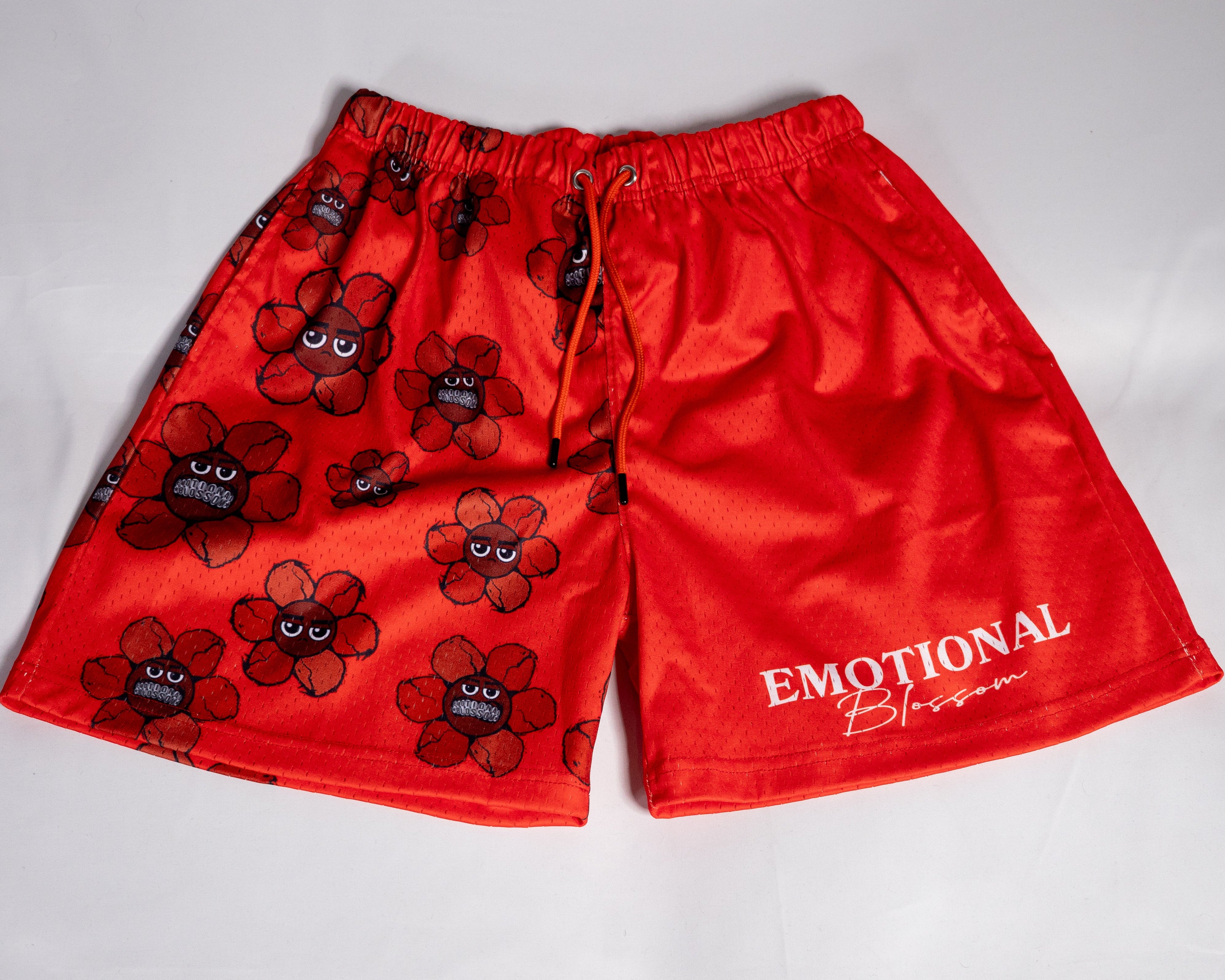Emotional Blossom Mesh Shorts (Red)