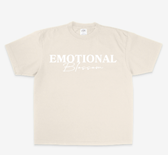 Emotional Blossom Oversized Heavyweight TEE (Beige)