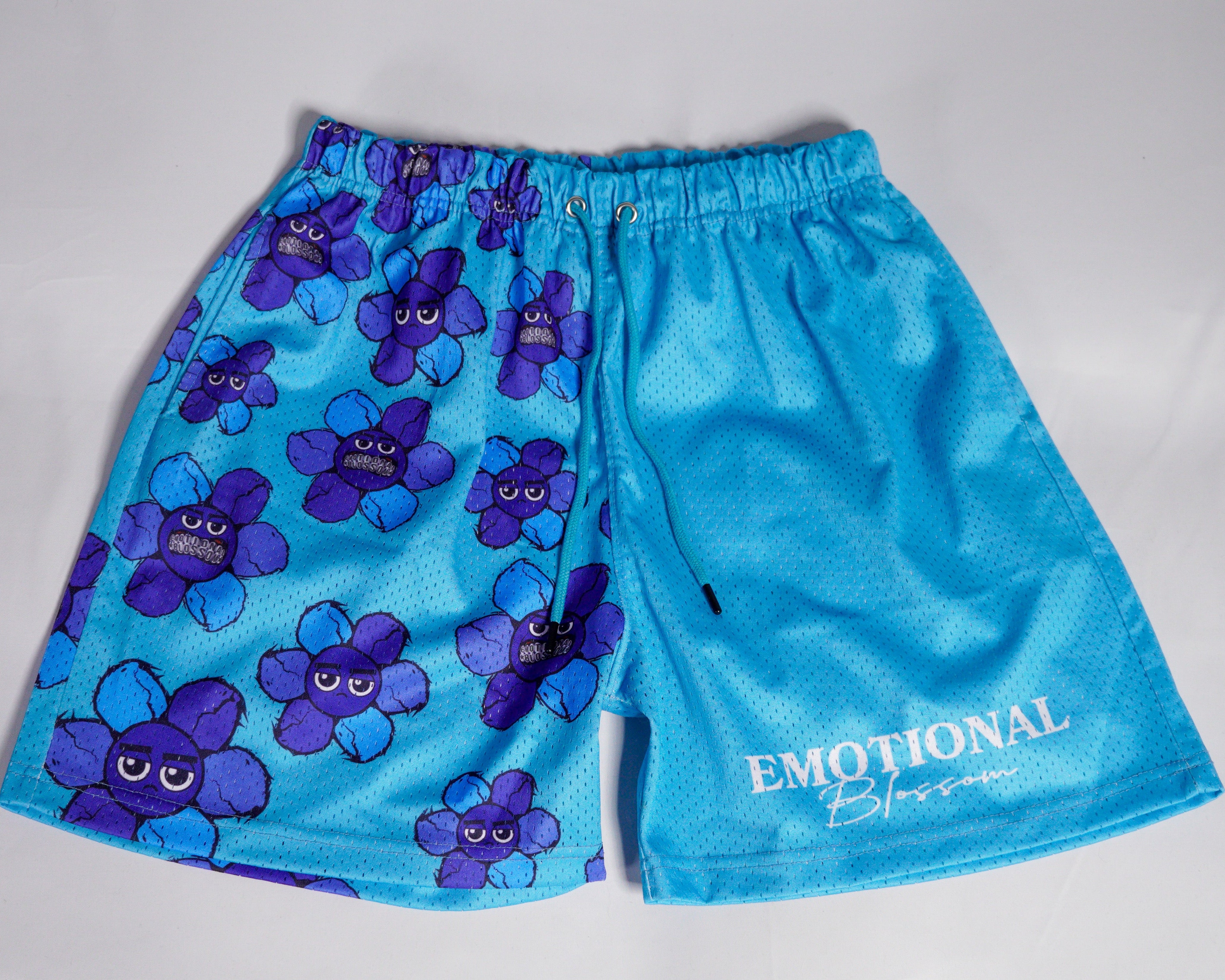 Emotionlal Blossom Mesh Shorts (Blue)