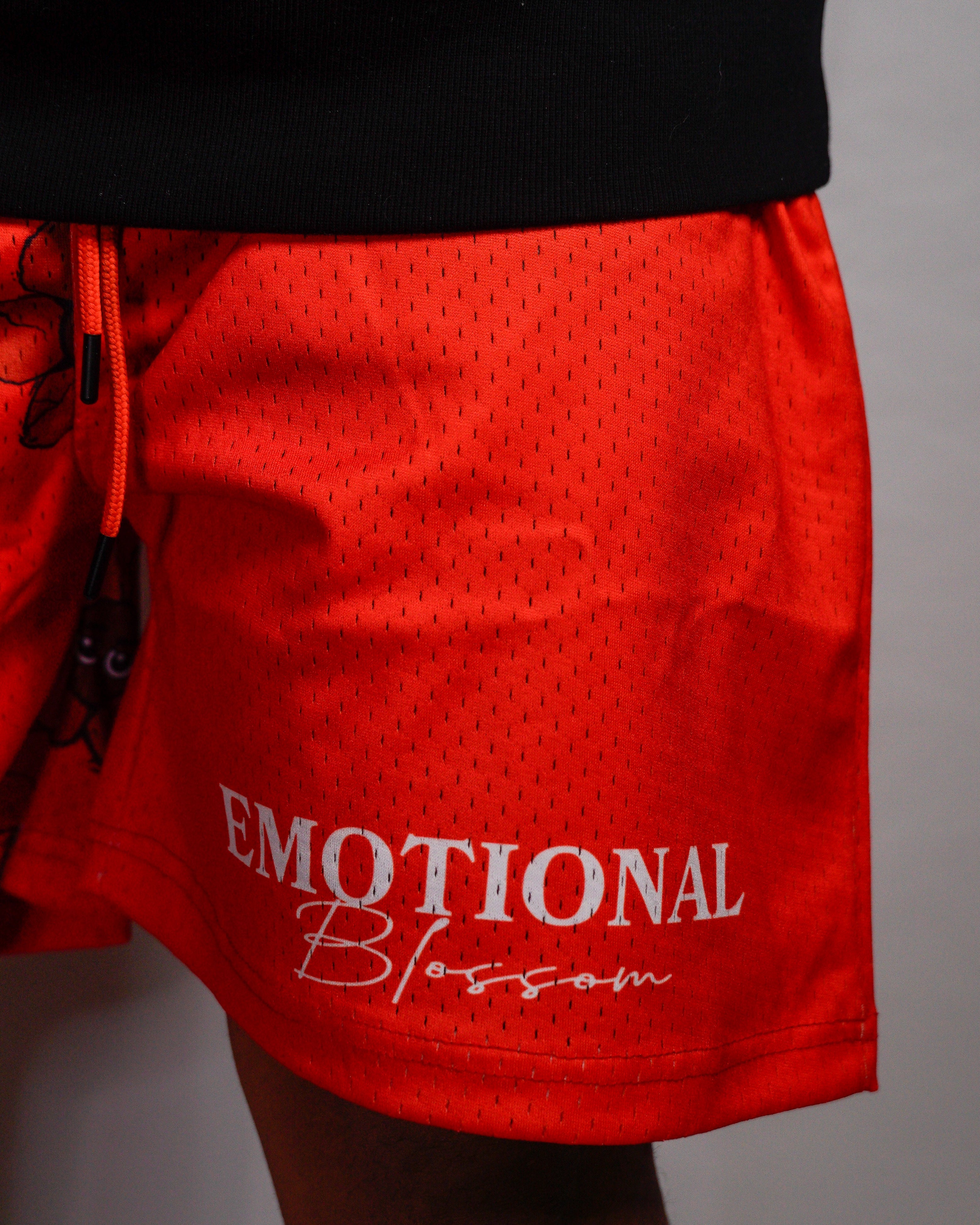 Emotional Blossom Mesh Shorts (Red)