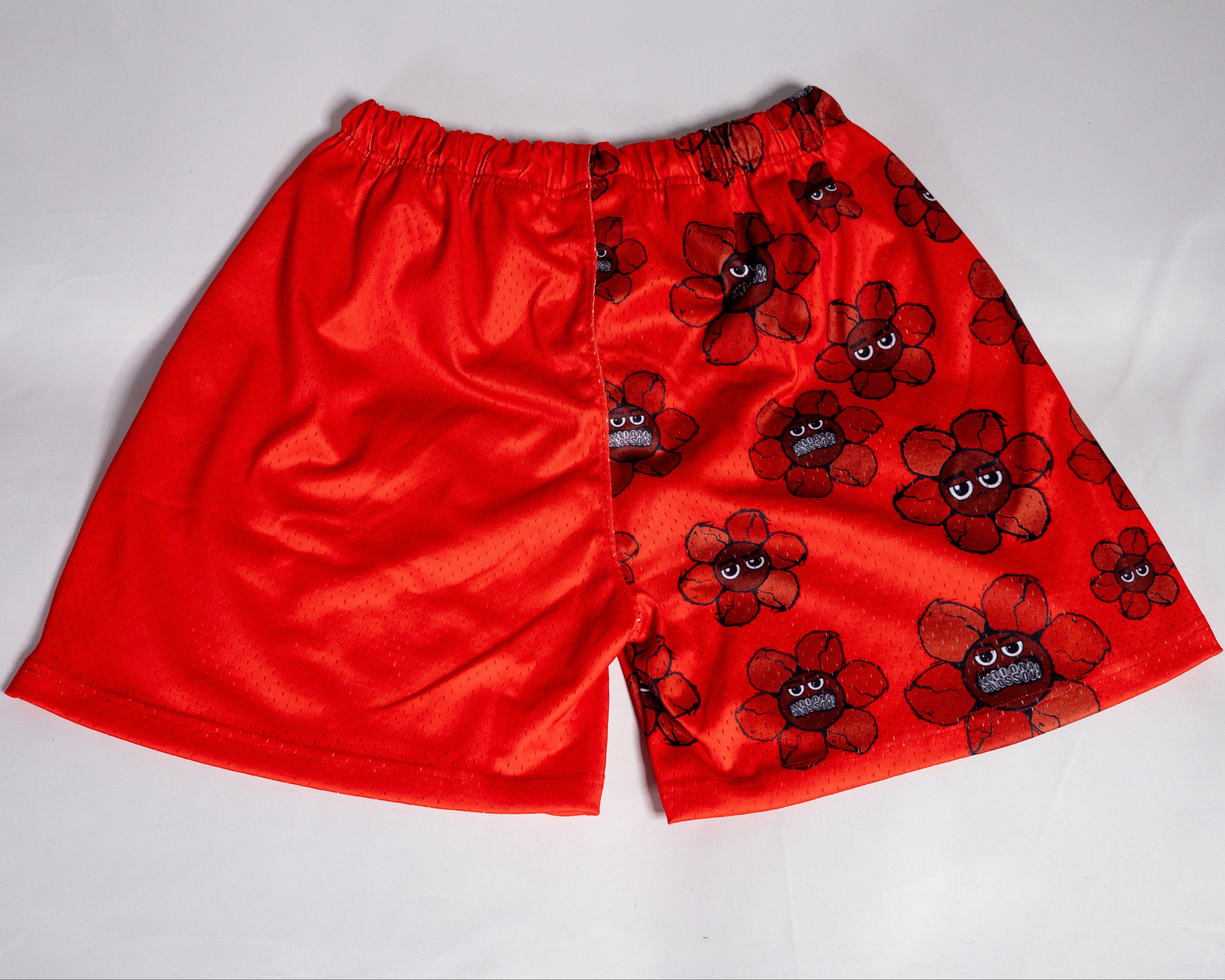 Emotional Blossom Mesh Shorts (Red)